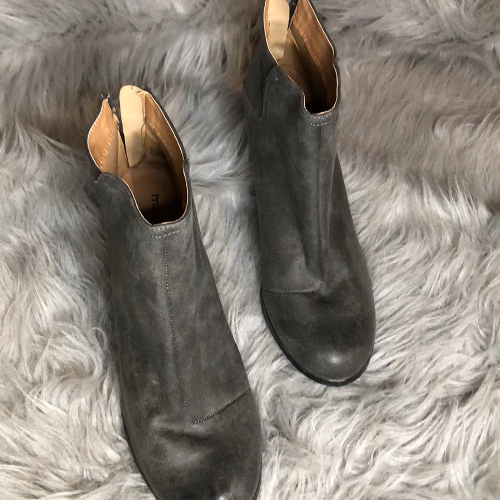 Gray ankle boots